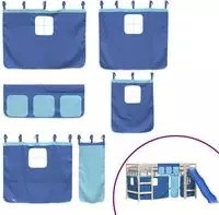 vidaXL Vorh&auml;nge f&uuml;r Hochbett Blau Polyester