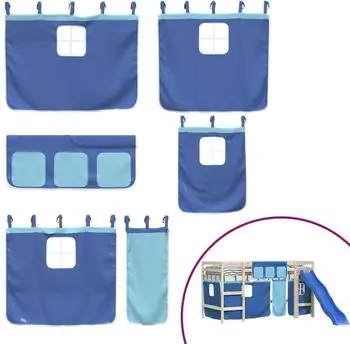 vidaXL Hochbett-Vorh&auml;nge Polyester blau (835914)