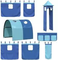 vidaXL Vorh&auml;nge f&uuml;r Hochbett mit Tunnel und Turm Blau