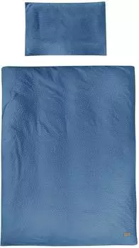 Roba Kinderbettw&auml;sche "Seashells Indigo" Bio-Baumwolle Jersey 100x135cm