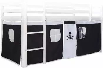 Homestyle4u Hochbett-Vorhang, Baumwolle, schwarz