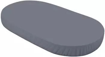 Waldin Spannbettlaken Babybett Oval 7in1, Jersey-Baumwolle, graphit, 124x73cm