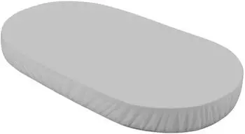 Waldin Spannbettlaken Babybett Oval 7in1, Jersey Baumwolle, grau, 124x73cm