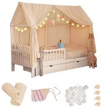 Home Deluxe VELINDO Kinderbett Deko-Set, creme (4058166267658)