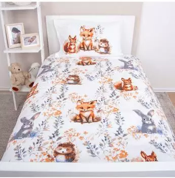 Herding Little Forest Kinder-Wendebettw&auml;sche, Flanell, 100x135cm (40x60cm)