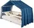 Idimex Betthimmel LIAN mit Pompons, Musselin 100% Baumwolle, blau, 125x390cm