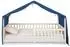 Idimex Betthimmel LIAN mit Pompons, Musselin 100% Baumwolle, blau, 125x390cm