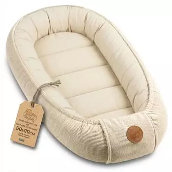Totsy Baby Baby Nest Nestchen 90x50cm, beige, Cordstoff
