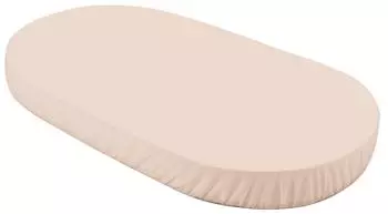 Waldin Spannbettlaken Babybett Oval 7in1 Jersey Baumwolle, champagner, 124x73cm