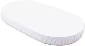 Waldin OWAL 7in1 Spannbettlaken oval, Jersey-Baumwolle, 124x73cm, weiß (SH-OWAL-M-WHITE)