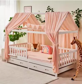 ALAVYA HOME Vorhang-Dekoset Musselin 100% Bio-Baumwolle 125x350cm hellrosa 2er-Set (AH1040-DEKO-125x350-2)