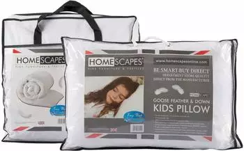 Homescapes Kinder-Bettdecken- & Kissen-Set G&auml;nsefedern & Daunen 10.5 Tog, 120x150cm / 40x60cm (DP1137)