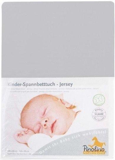 Pinolino Spannbetttuch für Kinderbetten Jersey - uni grau