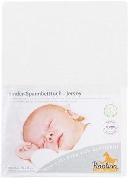 Pinolino Spannbetttuch für Kinderbetten Jersey - uni weiß