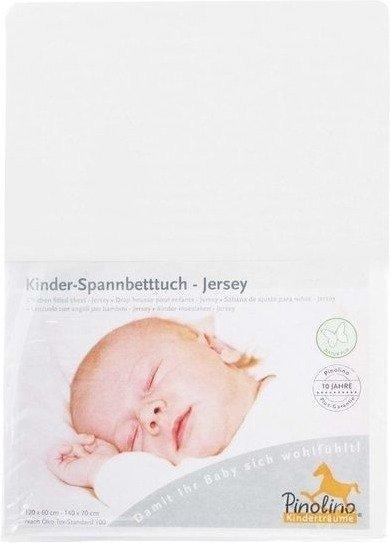 Pinolino Spannbetttuch für Kinderbetten Jersey - uni weiß
