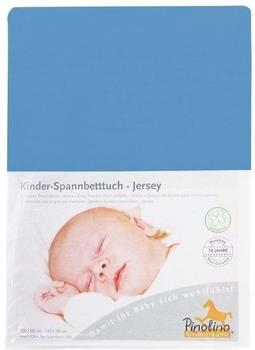 Pinolino Spannbetttuch für Kinderbetten Jersey - uni blau