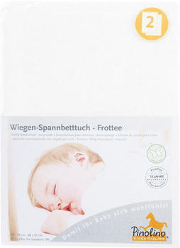 Pinolino Spannbetttuch für Wiegen Frottee - uni weiß Doppelpack