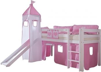 Relita Stoffset für Hochbetten mit Turm rosa weiß Herz