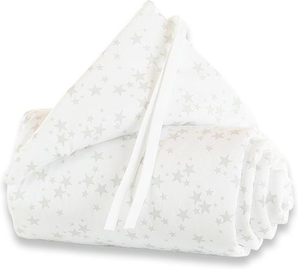 Babybay Nestchen Midi Piqué - weiß Sterne perlgrau