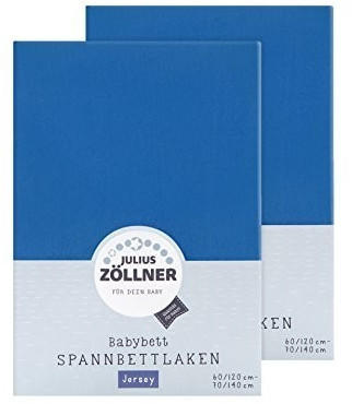 Julius Zöllner Spannbetttuch Jersey 70x140cm 2er Pack - rojalblau