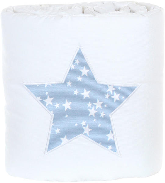 Babybay Nestchen Piqué für Maxi/Boxspring - weiß Applikation Stern azurblau/weiß