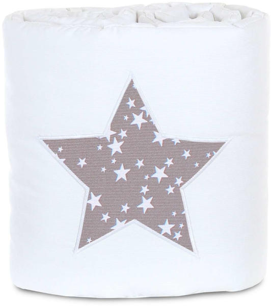 Babybay Nestchen Original Piqué Applikation - weiß Sterne taupe