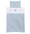 Babybay Bettwäsche 100x130cm Piqué mit Applikation - Sterne azurblau weiß