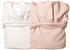 Leander Laken für Wiege Doppelpack 50x80cm - soft pink weiß