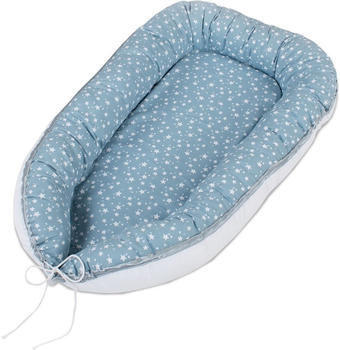 Babybay Kuschelnest azurblau sterne wei&szlig;