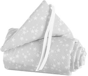 Babybay Nestchen Piqué passend für Modell Boxspring XXL perlgrau sterne weiß