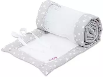 Babybay Nestchen Mesh-Piqué Original 149 x 25 cm perlgrau sterne