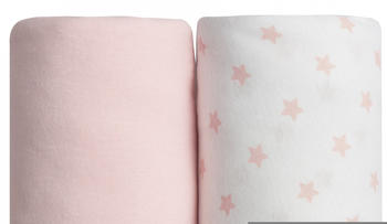 Babycalin Cotton Fitted Baby Sheet 70x140 cm Pink/Stars (x2)