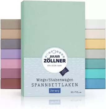 Julius Zöllner Jersey Spannbettlaken 40x90cm salbei