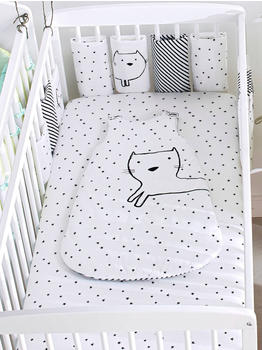 Vertbaudet 2er-Pack Baby Spannbettlaken 60x120 Sterne Oeko-Tex grau/weiß