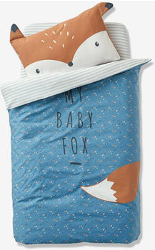 Vertbaudet Baby Bettbezug 100x120 Baby Fox Oeko-Tex blau
