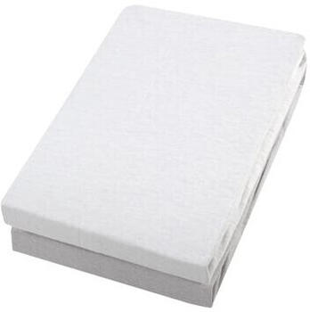 Alvi Spannbettlaken 70x140cm Doppelpack weiß/silber