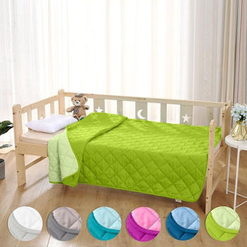 Wometo Kinder Microfaser Steppbett im Wende-Design 135x200 cm grün/hellgrün (wo2405-002)