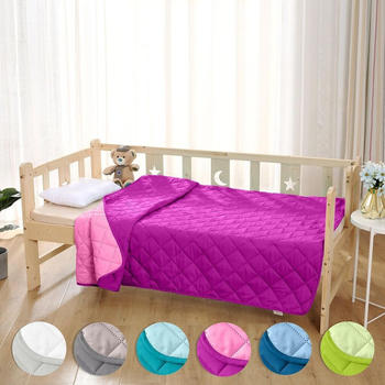 Wometo Kinder Microfaser Steppbett im Wende-Design 135x200 cm lila/pink (wo2405-004)