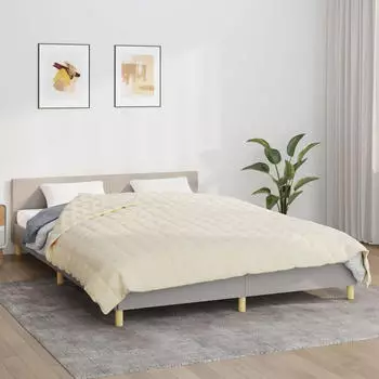 vidaXL Gewichtsdecke Hellcreme 200x220 cm 13 kg Stoff (3154877)