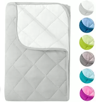 Wometo MicrofaserSteppbett im Wende-Design 155x220 &ndash; wei&szlig; und hellgrau farbig & bunt (wo1479-013)