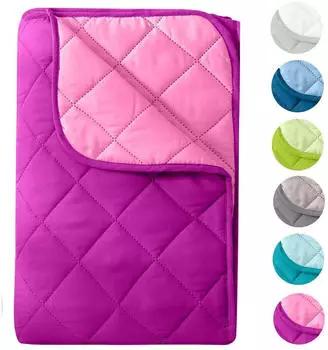 Wometo MicrofaserSteppbett im Wende-Design 155x220 &ndash; lila und pink farbig & bunt (wo1479-016)