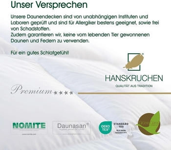 Hans Kruchen Down Design Daunendecke Premium 4 Sterne Extra Leicht 200x200 cm