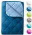 Wometo MicrofaserSteppbett im Wende-Design 155x220 – dunkelblau und blau farbig & bunt (wo1479-018)
