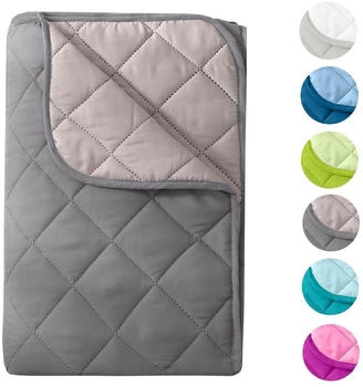 Wometo MicrofaserSteppbett im Wende-Design 155x220 &ndash; grau und hellgrau farbig & bunt (wo1479-017)