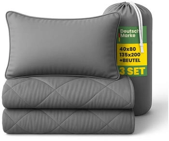 Bestlivings Reise-Bettenset 135x200+80x40cm anthrazit