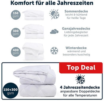 Blumtal Kunstfaserbettdecke 4-Jahreszeiten 200x220cm
