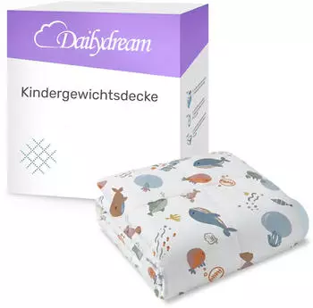 Dailydream Kinder-Gewichtsdecke Baumwolle 90x120cm 2,5kg Ocean
