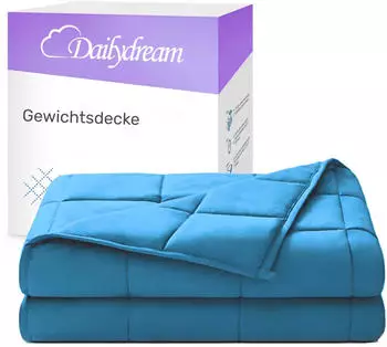 Dailydream Gewichtsdecke Baumwolle 155x200cm 11kg blau