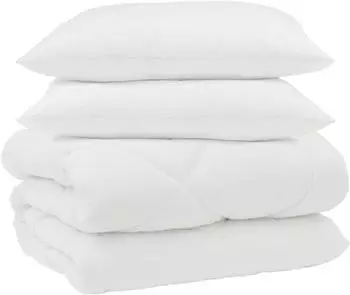 vidaXL Winterbettdecke mit Kissen, 3-tlg., wei&szlig;, Mikrofaser (3377759)