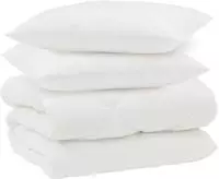 vidaXL Winterbettdecke mit Kissen 3 pcs Wei&szlig; Mikrofaser